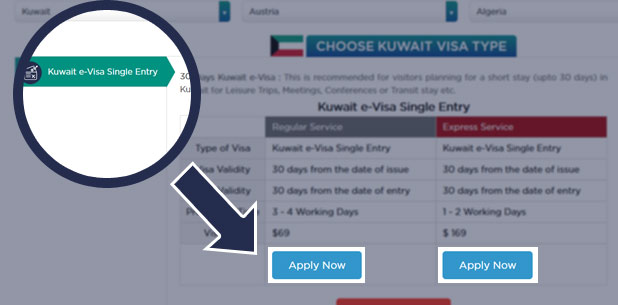 Select the type and apply now