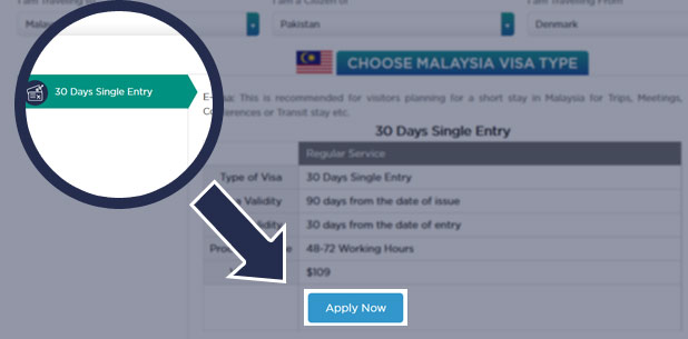 Select the type and apply now