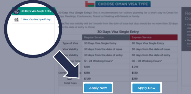 Select the type and apply now