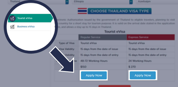 Select the type and apply now