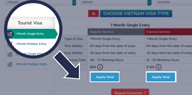 Select the type and apply now